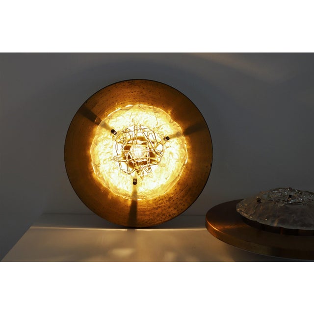 Mid-Century Italian Flush Mount in Brass and Murano Glass by Angelo Brotto for Esperia, 1960s For Sale - Image 18 of 18