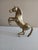 Majestic solid brass horse in a rearing position. Nice condition. Dimensions: 14” High 12 ¼” Long 3 ½” Deep