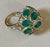 22Ct Natural Emerald, 12 Oval Stone Dome Shape Cocktail Ring 14 Kt Yellow Gold For Sale - Image 11 of 18
