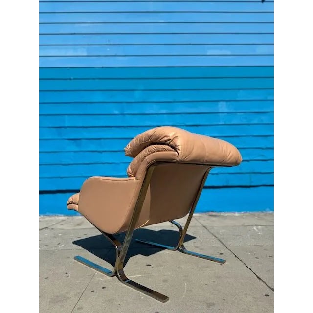 Pink 1990s Hekman-Dansen Pink Leather Chair & Ottoman For Sale - Image 8 of 14