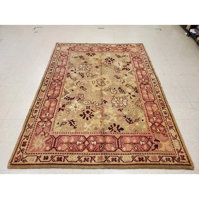 Early 20th Century Antique Oushak Rug For Sale In New York - Image 6 of 13