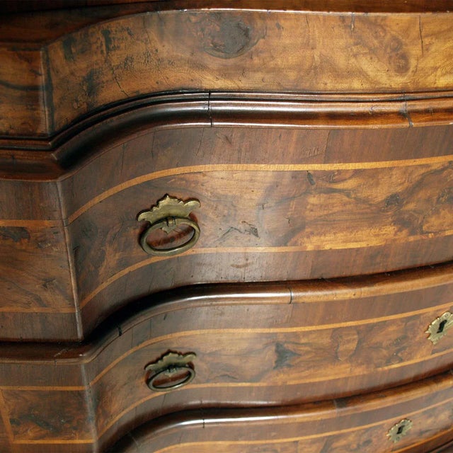 Baroque Antique Venetian Secretary in Burled Walnut with Inlaid, 1700 For Sale - Image 3 of 9