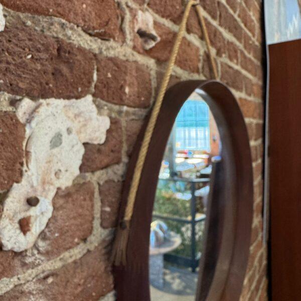 Vintage Round Mirror – Teak Frame | Mid-Century Design