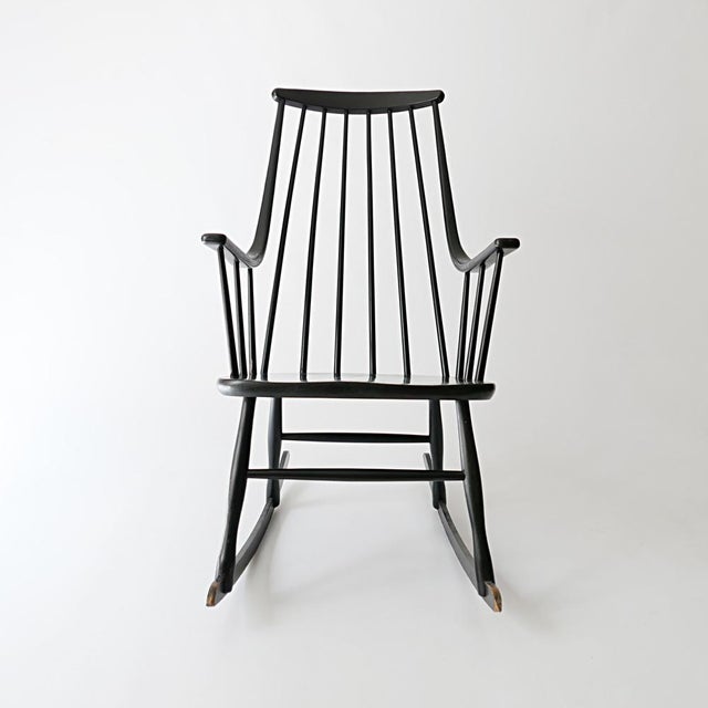 Mid-Century Modern Vintage Scandinavian Rocking Chair by Lena Larsson for Nesto, 1960 For Sale - Image 3 of 15