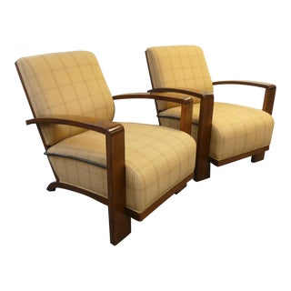 Ralph Lauren Exposed Wood Lounge Chairs - a Pair For Sale