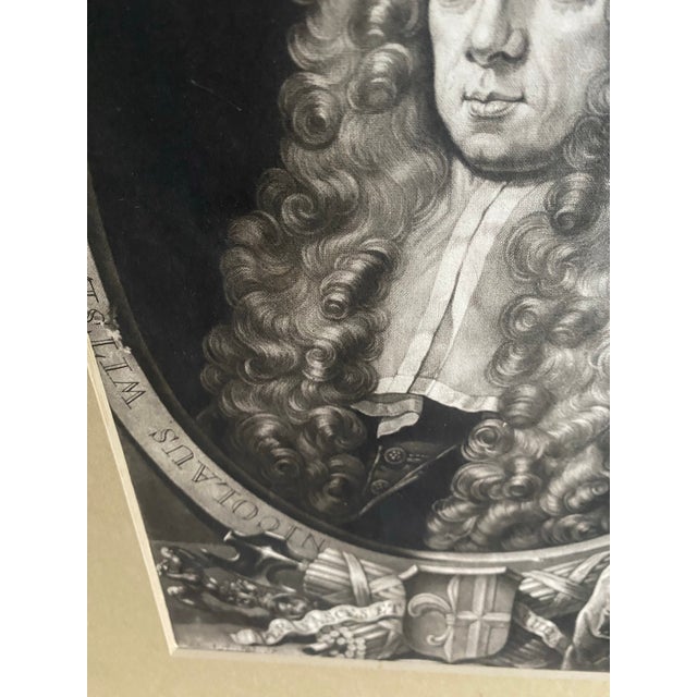 Paper Antique Dutch Portrait Engraving Print - Grandmillennial Fine Art For Sale - Image 7 of 12