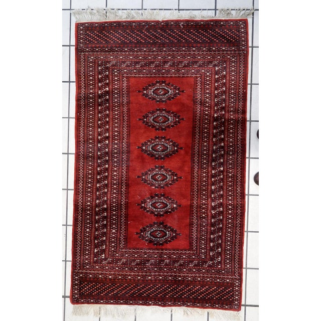 1950s, Handmade Vintage Uzbek Bukhara Rug 3' X 5.1' For Sale - Image 11 of 13