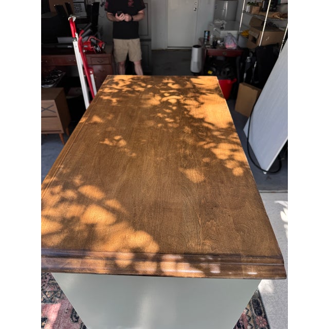 1970s Sprague & Carleton Solid Maple Tallboy Dresser | Sage Green | Professionally Refinished For Sale In Tampa - Image 6 of 12