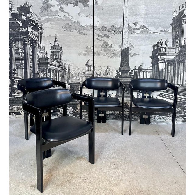 Animal Skin Pamplona Leather Dining Chairs by Augusto Savini for Pozzi, Italy, 1964, Set of 4 For Sale - Image 7 of 18