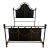 1990s Vintage Wrought Iron Full Panel Headboard Footboard W/Side Railings Matte Black Low Framed (6 Pcs) For Sale