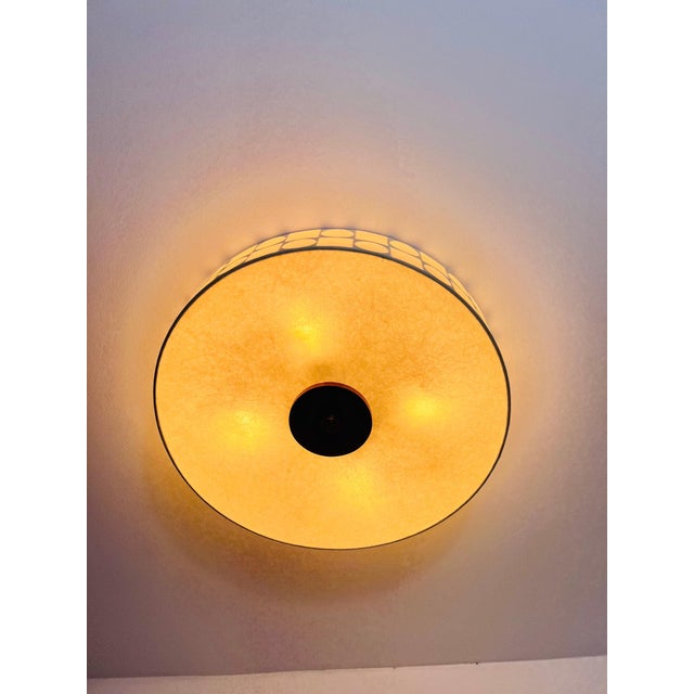 Round Mid-Century Modern Cocoon Flush Mount, 1960s, Italy For Sale - Image 9 of 9