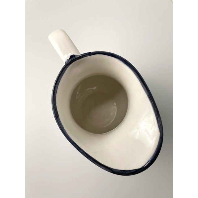 Colombian Renacer Ceramics Indigo Watercolor Glaze Pitcher For Sale - Image 4 of 5