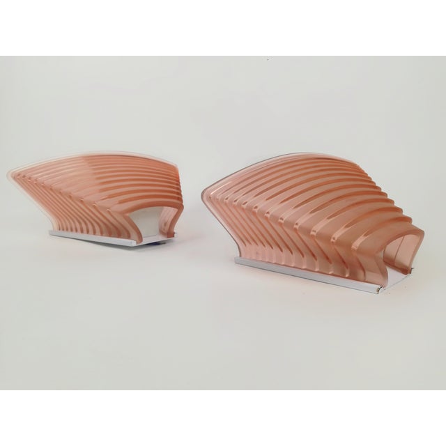 Pink Glass Pergamo 38 Wall Sconces by A. Mangiarotti for Artemide, 1980s, Set of 2 For Sale - Image 10 of 18