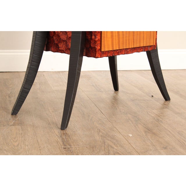 Red Scott Grove 'Henry' Mixed Wood Glass Top Console Table For Sale - Image 8 of 12