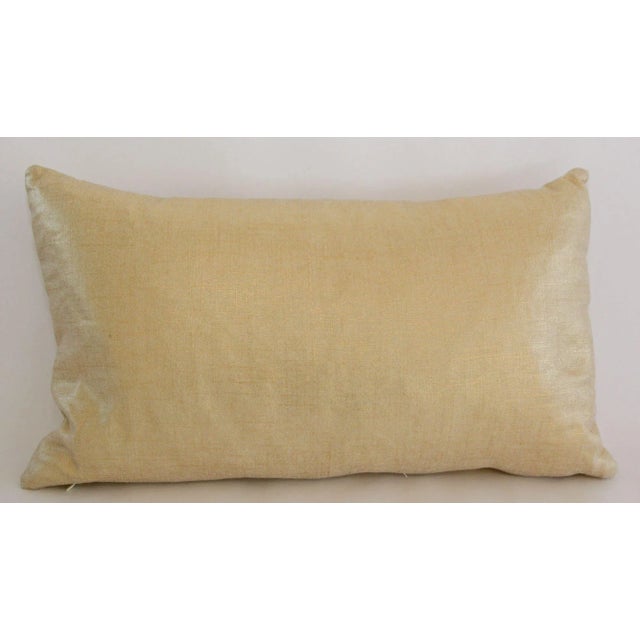 Decorative Luxurious Lumbar Throw Pillow in Champagne Gold Shimmer For Sale In Palm Springs - Image 6 of 6