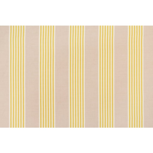 Traditional Nina Bed in Christopher Farr Cloth Hudson Stripe, Lemon - Queen For Sale - Image 3 of 3