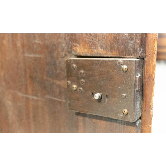 Wood Spanish Gothic Revival Oak 2-Piece Buffet Cabinet, Late 19th Century For Sale - Image 7 of 14