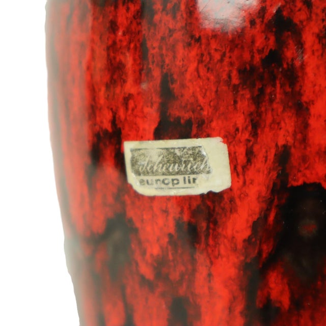 Vintage Red Vase in Fat Lava Glaze from Scheurich Keramik, 1960s For Sale - Image 10 of 11