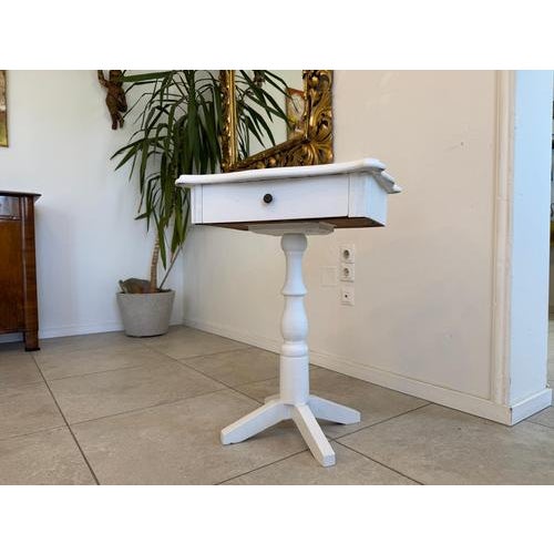 Wood Biedermeier Rustic Sewing Table For Sale - Image 7 of 11