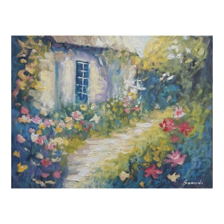 Sean Wu Original Oil Landscape of Garden For Sale