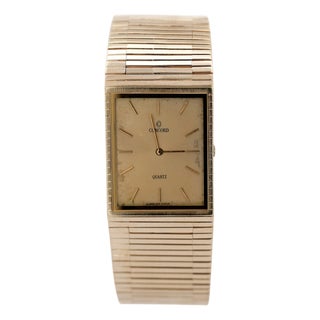 Vintage Concord 14k Gold 25mm Quartz Integrated Bracelet Watch For Sale