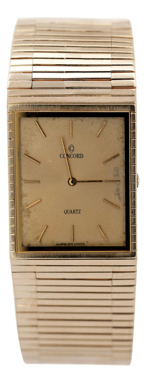 Vintage Concord 14k Gold 25mm Quartz Integrated Bracelet Watch