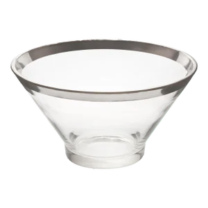 1960s Mid-Century Silver Rimmed Salad Bowl
