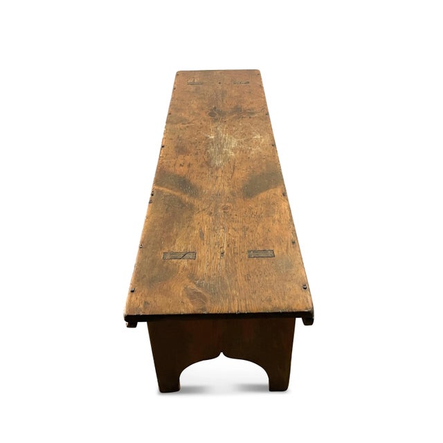 Antique Wooden Farmhouse Bench For Sale In Raleigh - Image 6 of 9