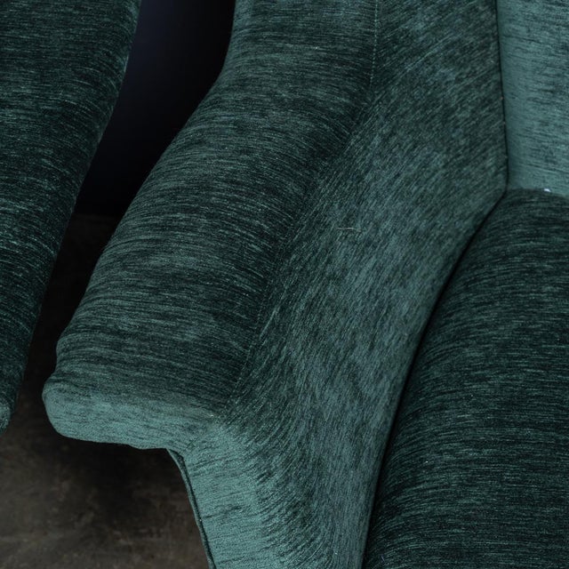 Mid-Century Italian Green Fabric & Brass Armchairs, 1950s, Set of 2 For Sale - Image 10 of 18