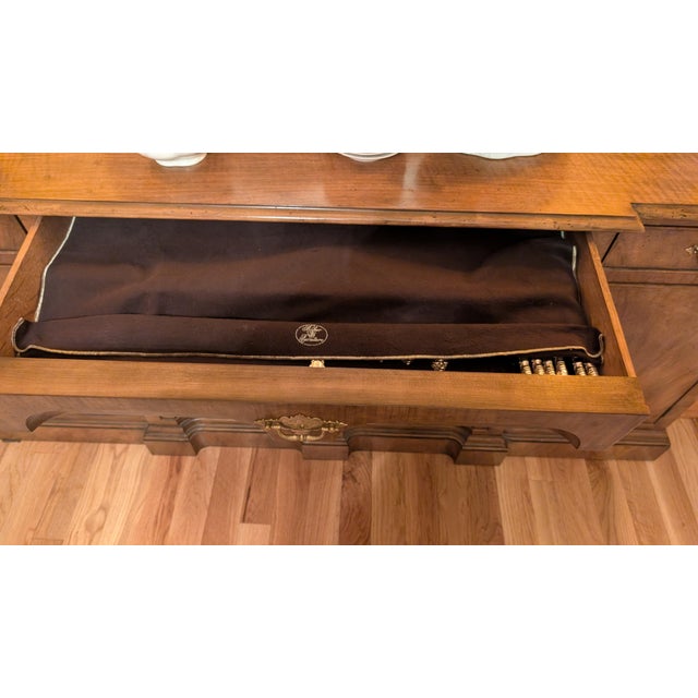 Baker George III English Style Walnut Credenza For Sale - Image 10 of 10