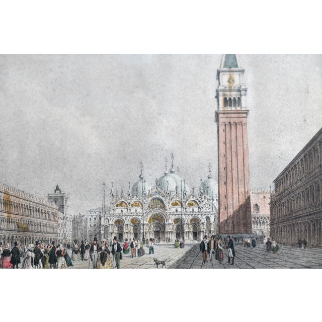 1837 Antique Print San Marcos Square Venice Giovanni Pividor Grand Tour Scene For Sale - Image 10 of 10