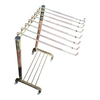 Vintage MCM Brass Trouser Trolly For Sale