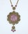 Victorian Goldette Amethyst Glass Intaglio Pendant Necklace, 1960's For Sale - Image 3 of 12
