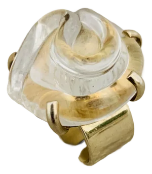 Mariquita Masterson’s One of a Kind Hand Dripped Glass Centerpiece Cocktail Ring in Vermeil