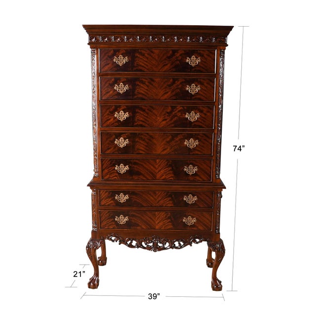 Our Chippendale Mahogany High Chest will be the focal point of any room. Originally designed for the bedroom the practical...