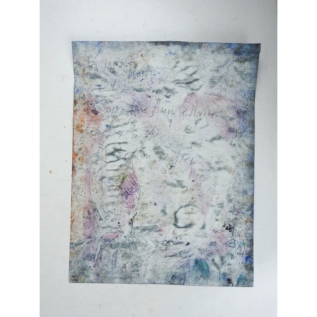 Contemporary Abstract Figure in Blue Pastel Painting For Sale - Image 4 of 4