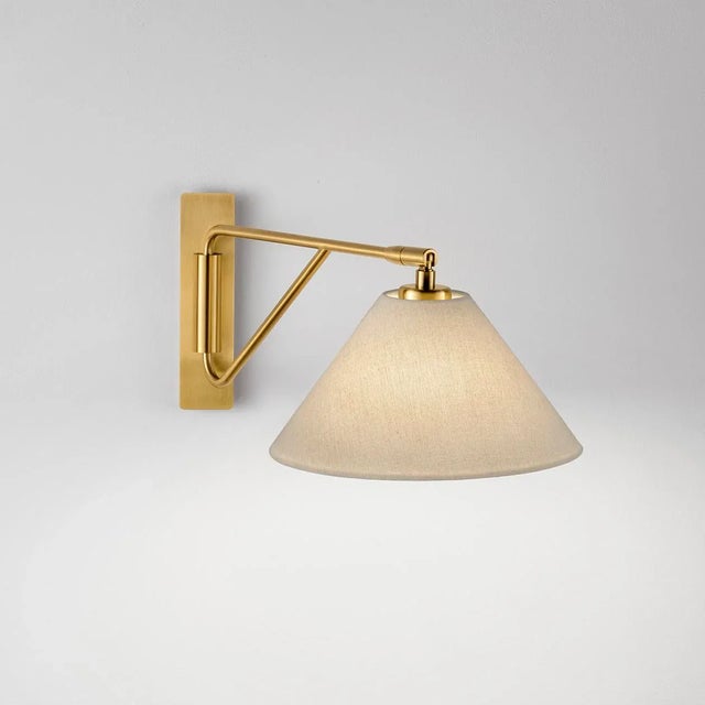 Not Yet Made - Made To Order Brushed Brass Arc Wall Light For Sale - Image 5 of 5