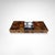 Hollywood Regency Coffee Table in Burl Wood and Brass Metal with Bar from Maison Lancel, France, 1980s For Sale - Image 3 of 10