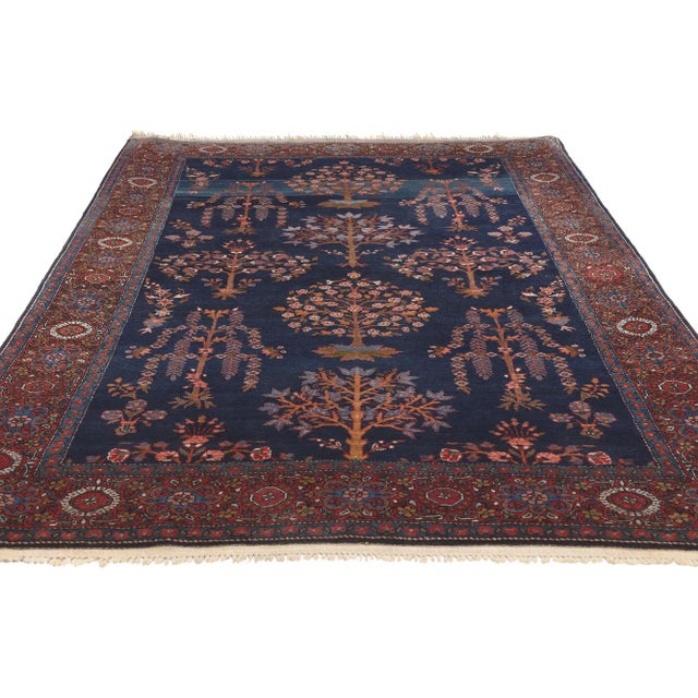 Victorian Early 20th Century Antique Persian Sarouk Farahan Rug, 04'00 X 06'05 For Sale - Image 3 of 10