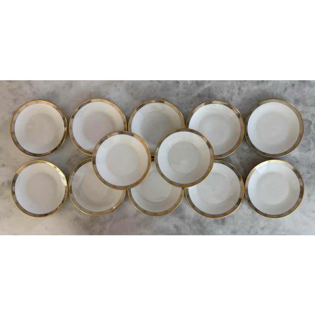 Blue Mid Century Rosenthal Small Plates in the Continental Blue Band Gold Lines Pattern - Set of 6 For Sale - Image 8 of 9