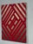 Mid-Century Modern Abstract Geometric Mid-Century Modern Op Art Painting on Canvas “Gold Royal Red” For Sale - Image 3 of 6