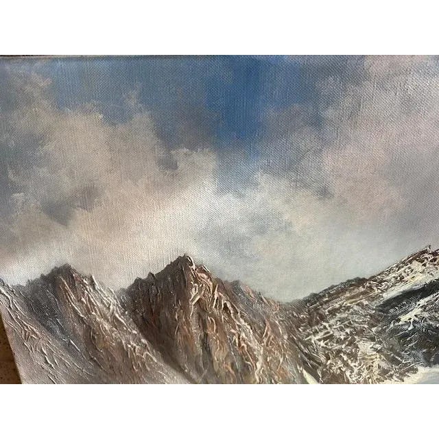 Vintage Mountain Lake Oil Painting by Joachim Lemke For Sale - Image 4 of 6