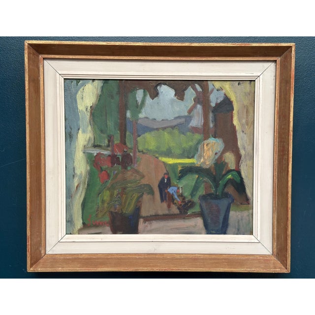 Sune Petterson, Window View with Windmill, 1960s, Oil on Panel, Framed For Sale - Image 6 of 15