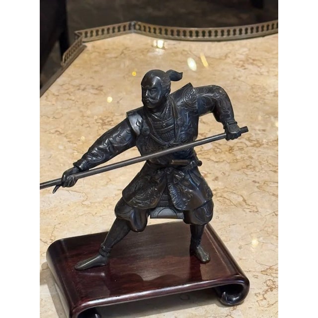 19th Century Japanese Bronze Fighting Samurai Warriors For Sale - Image 5 of 7