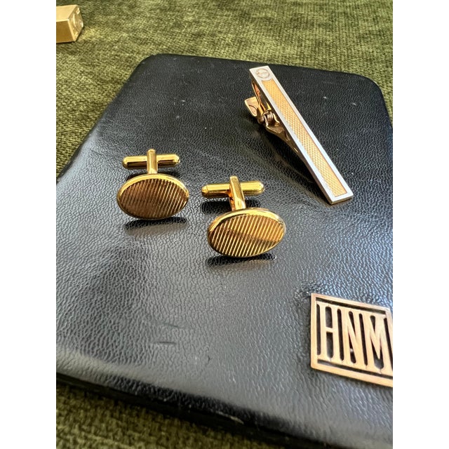 Vintage Dunhill Cigarette Case, Lighter & Tie Clip & Heritage Cufflinks Set, 4-Piece Set For Sale - Image 11 of 12