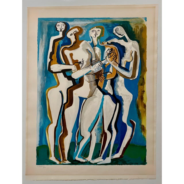 Ossip Zadkine (French-Russian, 1890-1967), limited edition color lithograph on paper titled La Famille (The Family),...
