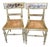 Vintage Pair Green Hitchcock Style Painted / Stenciled Dining or Side Chairs With Cane Seats For Sale