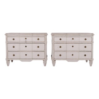 Gustavian Grey Chests of Drawers, 1790, Set of 2 For Sale