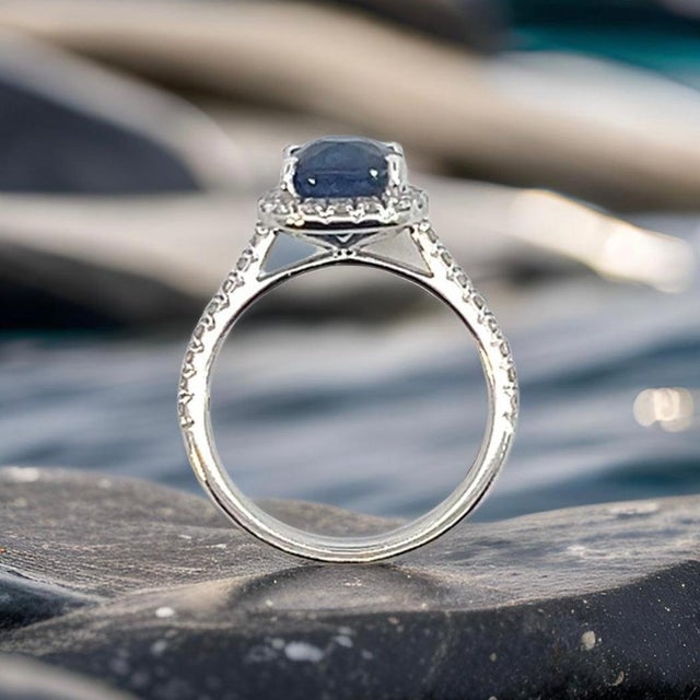 Natural Quality Sapphire and Diamond 7 Ring Size 14k White Gold 2.51 TCW Certified $4,945 311701 This is a Unique Custom...
