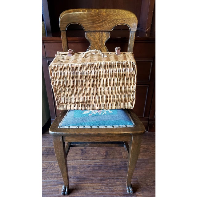 Fortnum & Mason 20" British Wicker Picnic Hamper Basket For Sale - Image 12 of 18